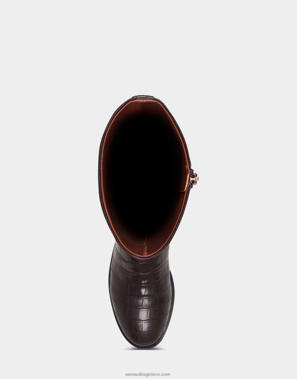 γυναίκες ψηλή μπότα καφέ κροκό Aerosoles 46N4D124