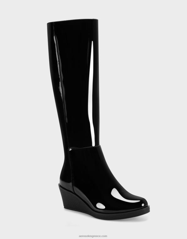 γυναίκες ψηλή μπότα μαύρη πατέντα Aerosoles 46N4D136