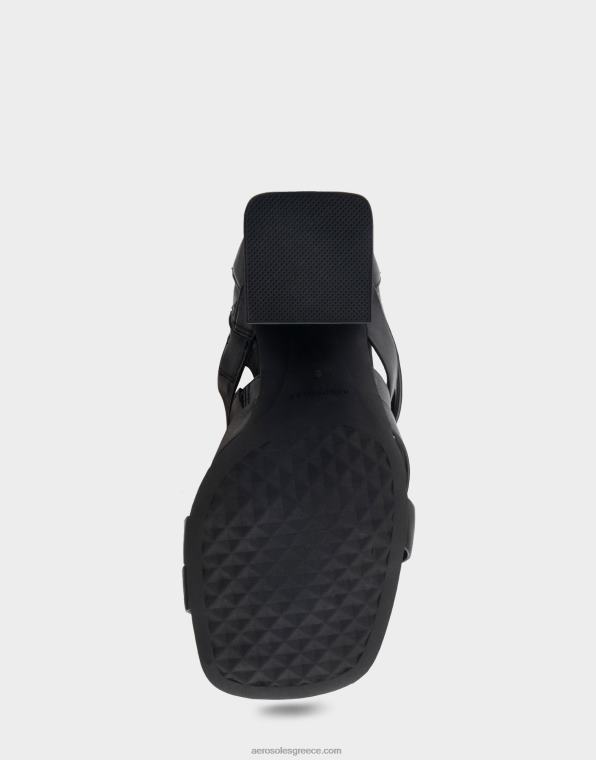 γυναίκες πέδιλο με τακούνι μαύρο δέρμα Aerosoles 46N4D407
