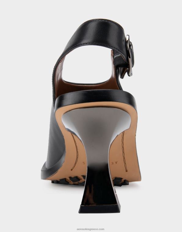 γυναίκες πέδιλο με τακούνι μαύρο δέρμα Aerosoles 46N4D417