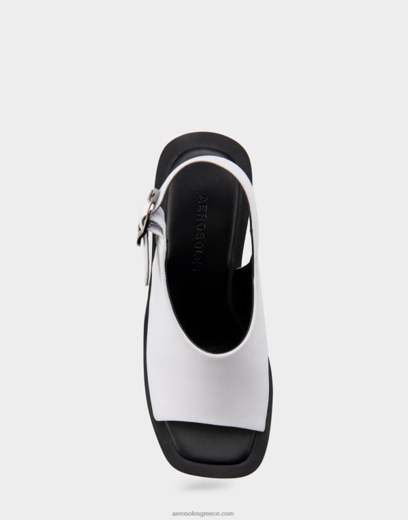 γυναίκες πέδιλο με τακούνι λευκό δέρμα Aerosoles 46N4D418