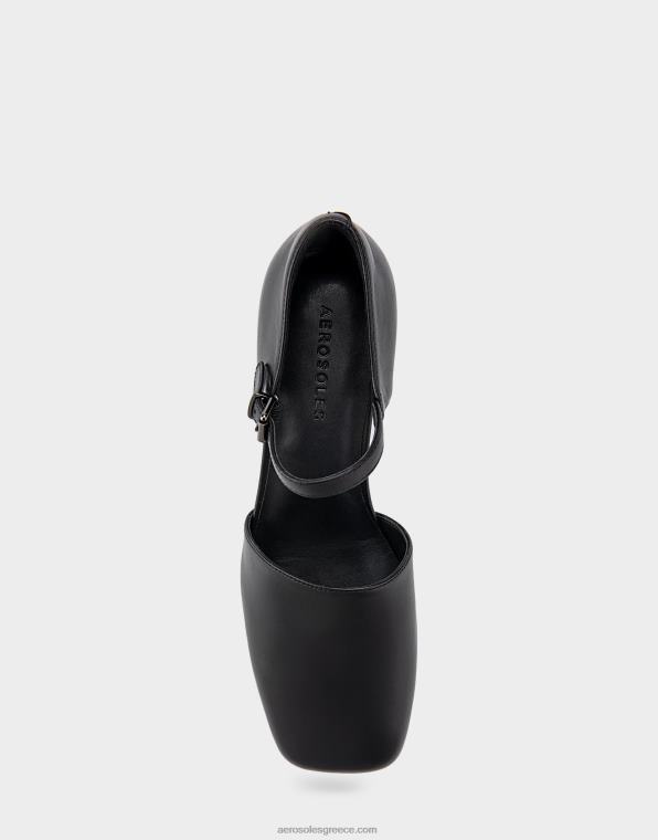 γυναίκες τακούνι πλατφόρμας μαύρο δέρμα Aerosoles 46N4D366