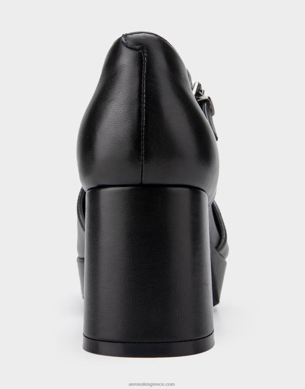 γυναίκες τακούνι πλατφόρμας μαύρο δέρμα Aerosoles 46N4D366
