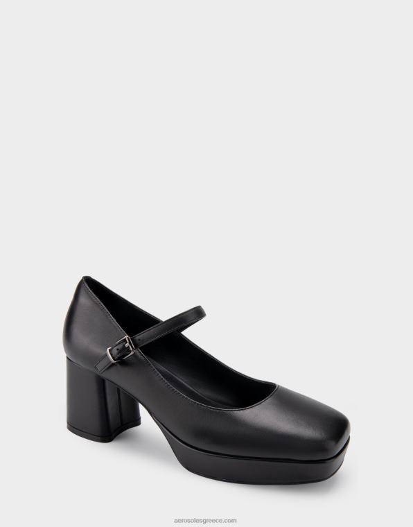 γυναίκες τακούνι πλατφόρμας μαύρο δέρμα Aerosoles 46N4D368