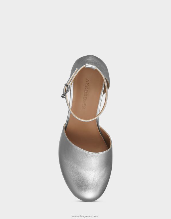 γυναίκες αντλία ασημί μεταλλικό δέρμα Aerosoles 46N4D361