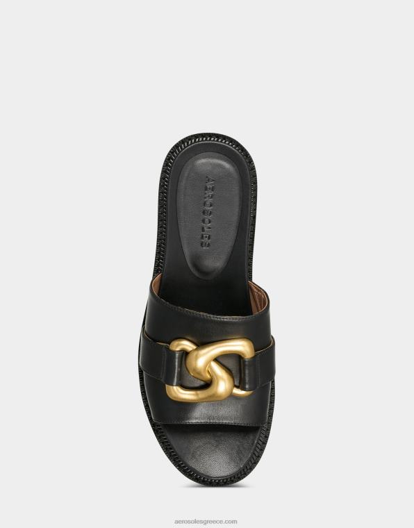 γυναίκες σανδάλι μαύρο δέρμα Aerosoles 46N4D309