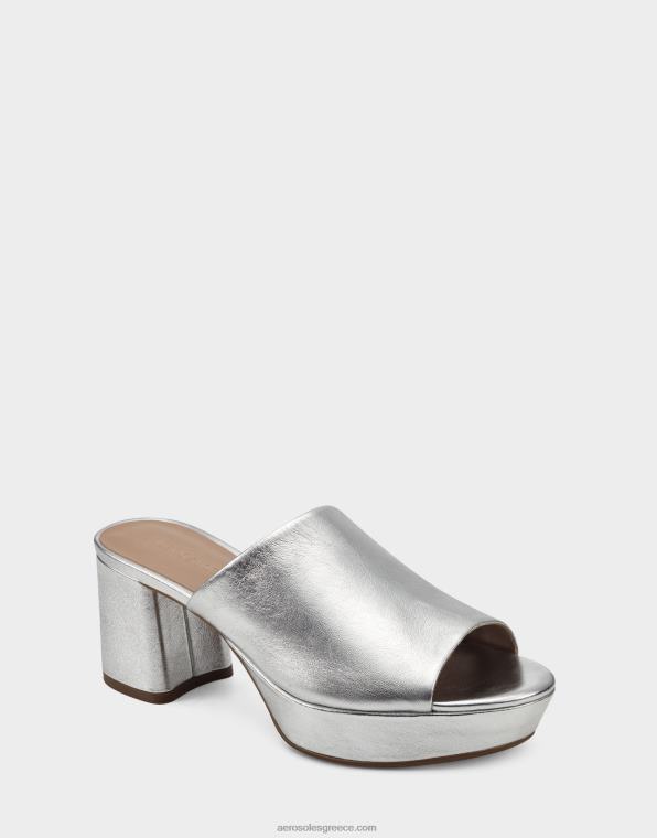 γυναίκες πέδιλο ασημί μεταλλικό δέρμα Aerosoles 46N4D390