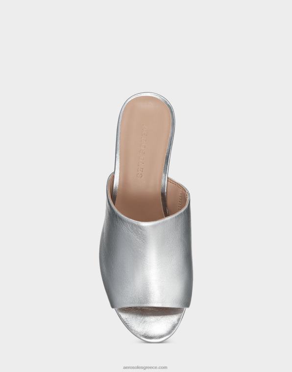 γυναίκες πέδιλο ασημί μεταλλικό δέρμα Aerosoles 46N4D390