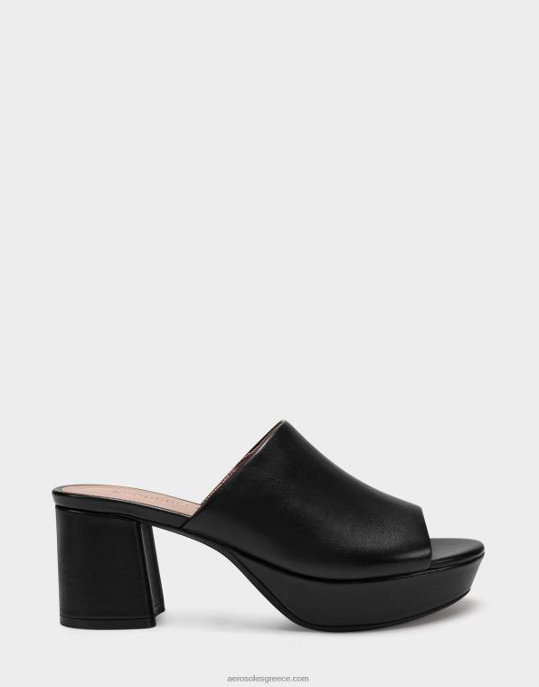 γυναίκες σανδάλι μαύρο δέρμα Aerosoles 46N4D393