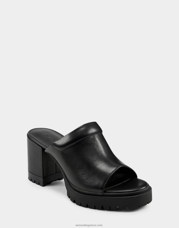 γυναίκες σανδάλι μαύρο δέρμα Aerosoles 46N4D394