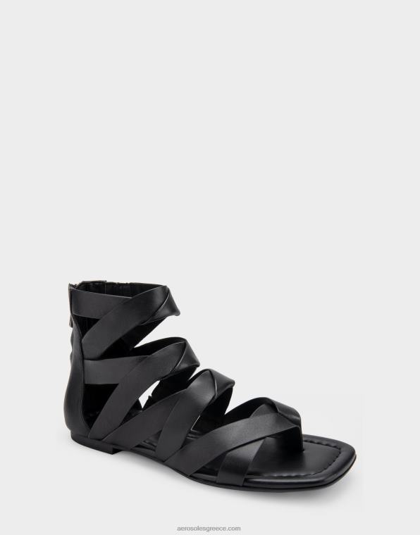 γυναίκες φλατ πέδιλο μαύρο δέρμα Aerosoles 46N4D409