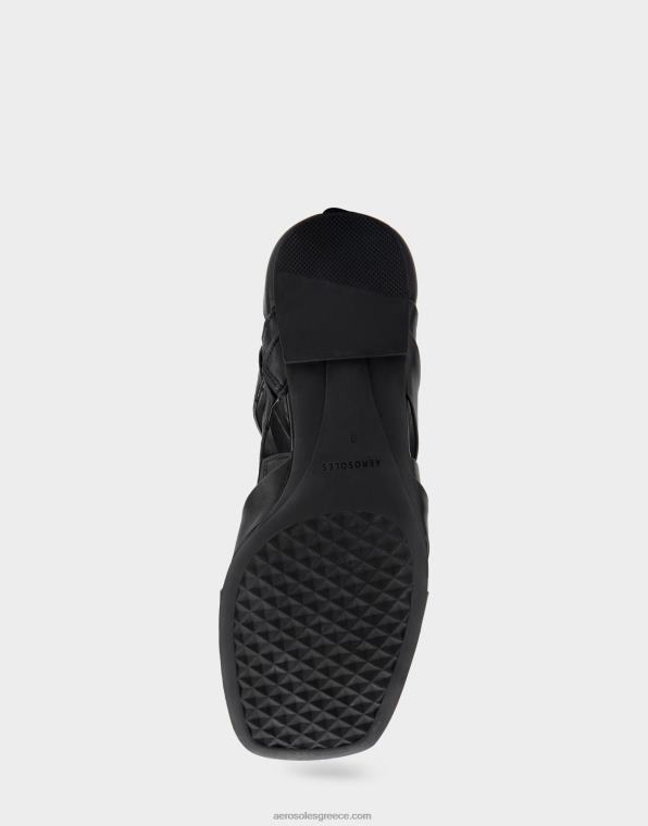 γυναίκες φλατ πέδιλο μαύρο δέρμα Aerosoles 46N4D409