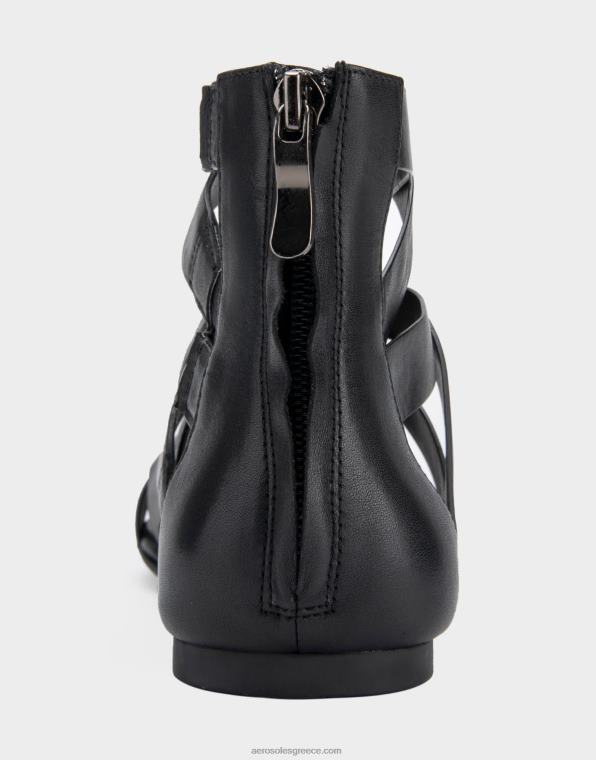 γυναίκες φλατ πέδιλο μαύρο δέρμα Aerosoles 46N4D409