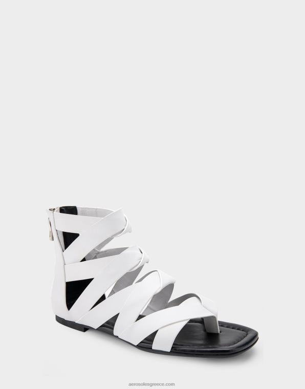 γυναίκες φλατ σανδάλι λευκό δέρμα Aerosoles 46N4D411