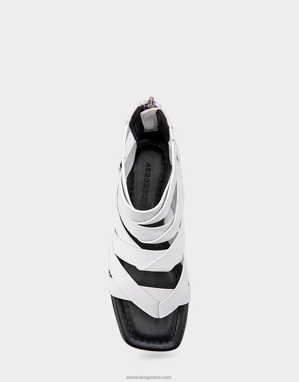 γυναίκες φλατ σανδάλι λευκό δέρμα Aerosoles 46N4D411