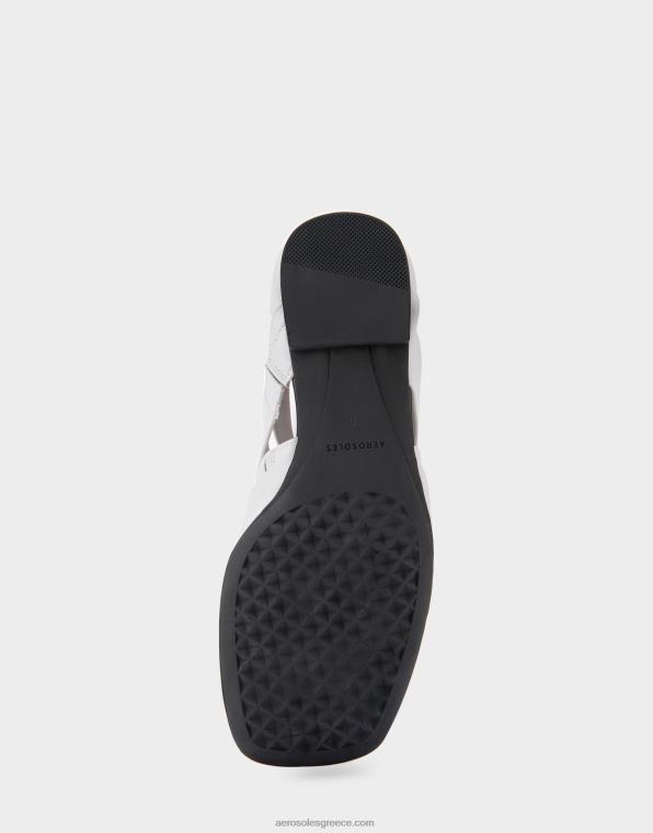 γυναίκες φλατ σανδάλι λευκό δέρμα Aerosoles 46N4D411