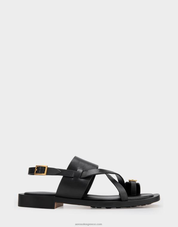 γυναίκες φλατ πέδιλο μαύρο δέρμα Aerosoles 46N4D413