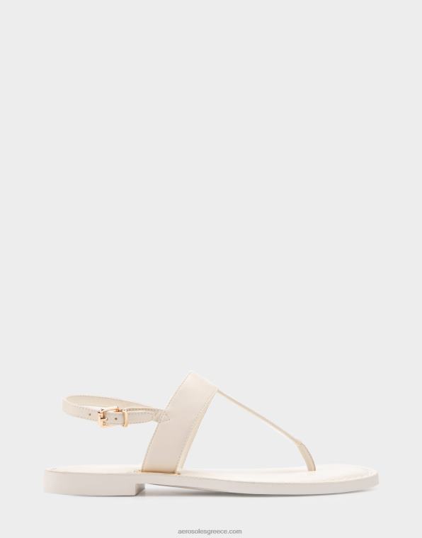 γυναίκες φλατ σανδάλι λευκό δέρμα Aerosoles 46N4D454