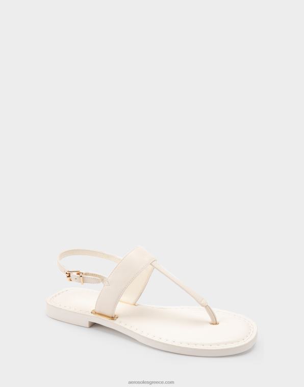 γυναίκες φλατ σανδάλι λευκό δέρμα Aerosoles 46N4D454
