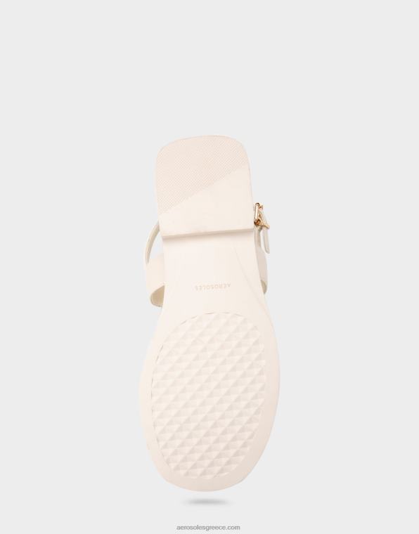 γυναίκες φλατ σανδάλι λευκό δέρμα Aerosoles 46N4D454