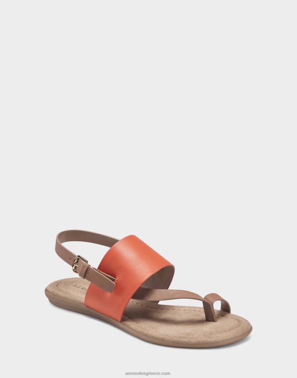 γυναίκες πλακέ πέδιλο πορτοκαλί ψεύτικο δέρμα Aerosoles 46N4D462