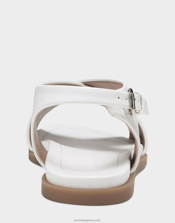 γυναίκες πλακέ σανδάλι λευκό ψεύτικο δέρμα Aerosoles 46N4D469