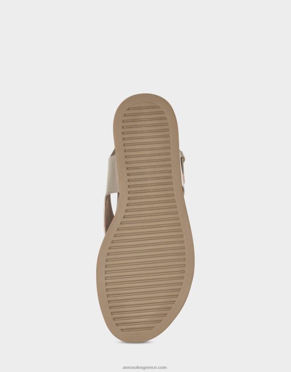 γυναίκες πλακέ σανδάλι χρυσό ψεύτικο δέρμα Aerosoles 46N4D471