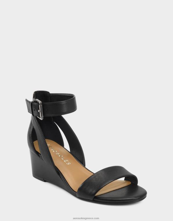 γυναίκες πέδιλο σε μαύρο δέρμα Aerosoles 46N4D334